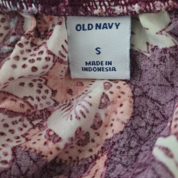 Old Navy Merlot Purple Floral Tiered Sun Dress W/ Pockets !Size Size S Women - Picture 4 of 10